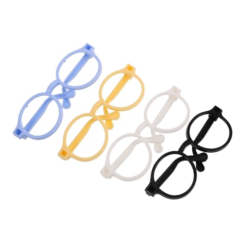 Garneck 4 Stück Spielzeugzubehör Reborn Puppenzubehör Mini Brillenrahmen Für Puppen Puppenzubehör Babyspielzeug Brillenrahmen Puppen Ankleidezubehör Brillen Für Puppen von Garneck