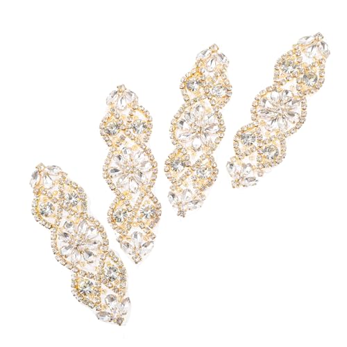 Garneck 4 Stück Strass Applikationen in Gold - Glitzernde Kristall Patches Für DIY-Nähen Von Hochzeitskleidern Schärpen Und Kopfschmuck Dekoration Garneck 4 Stück Strass Applikationen in Gold - Glitzernde Kristall Patches Für DIY-Nähen Von Hochzeitskleidern Schärpen Und Kopfschmuck Dekoration von Garneck