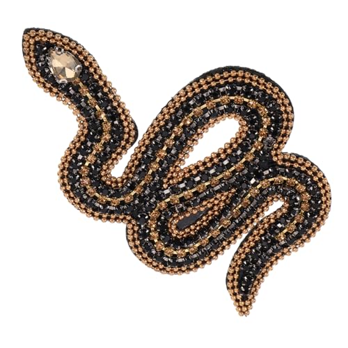 Garneck 4 Stück Strass-schlangen-Patches, Perlen-schlangen-Abzeichen, Applikation, Zum Aufnähen, Zum Basteln, Für Schuhe, Kleidung, Taschen, Dekoriertes Zubehör von Garneck