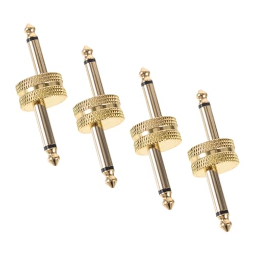 Garneck 4 Stück Teiliges Gitarreneffektpedal Kabelset mit Vergoldetem Audioadapter für Optimale Klangübertragung und Vielseitige Anschlussmöglichkeiten von Garneck