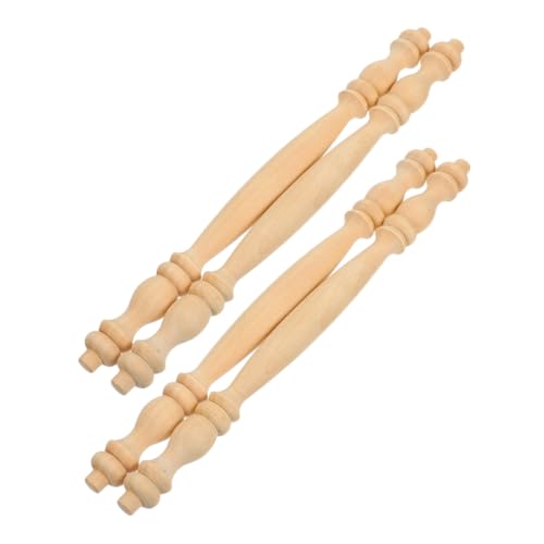Garneck 4 Stück Unlackierte Holzbaluster Spindeln für Diy Möbel und Treppen Romantischer Säulenstil Dekorative Holzelemente für Wohnaccessoires und Handwerksprojekte von Garneck