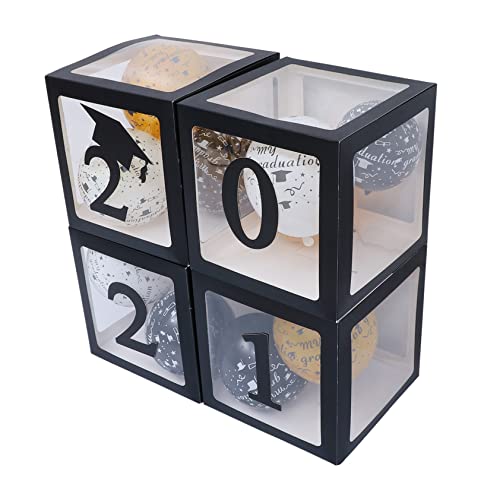 Garneck 4Er-Box Abschlussfeier Ballon balloon decoration set ballon dekoration set Balloon display decoration Party Absolventenboxen Abschlussballondekoration Abschluss Ballon Papier Black von Garneck