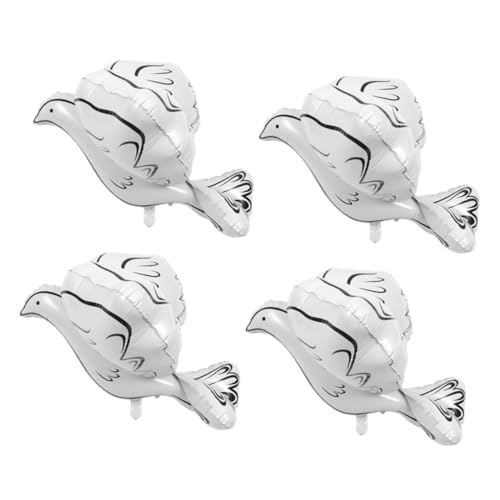 Garneck 4Stücke Weiße Taubenballons aus Aluminiumfolie Taubendekoration für Hochzeiten Geburtstagsfeiern Gedenkfeiern und Feste für Vielseitige Anlässe von Garneck