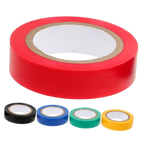 Garneck 5 Rollen Fünf Multifunktionales Elektroisolierband Wasserdichtes PVC Klebeband Rot Gelb Blau Grün Schwarz Hochwertige Elektrische Isolierung für Verschiedene Anwendungen von Garneck