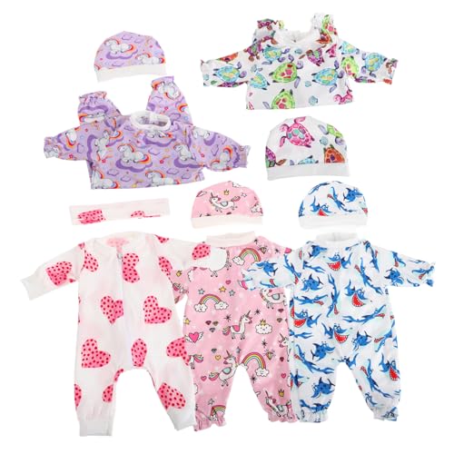 Garneck 5 Sätze Puppenkleidung wiedergeborene Puppe Kleidung für Neugeborene Mini-Babypuppen wiedergeborenes Puppenzubehör Mini-Puppenhauszubehör Babypuppensachen Stoff von Garneck