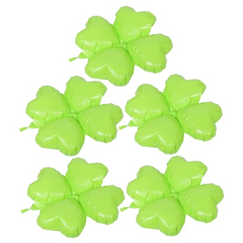 Garneck 5 Stück Ballon mit vierblättrigem Kleeblatt Dekorationszubehör für St. Patricks-Mottopartys Irland-Ballon Shamrockballons St. Patrick Partydekorationen Sport Green von Garneck