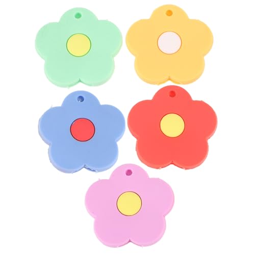 Garneck 5 Stück Blumen Schlüsselabdeckungen Silikon Schlüsselkappen Grün Orange Blau und Gelb Schutz für Hausschlüssel Niedliches Design für Einfache Identifizierung und Eleganten Look von Garneck