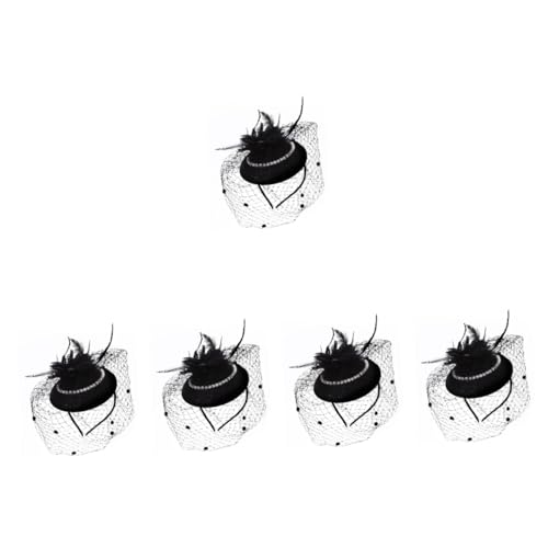 Garneck 5st Kopfbedeckungen Für Die Braut Stirnband Stirnbänder Hochzeitsdekoration Haarklammern Haarspangen Fascinator-haarspange Aus Netzstoff Schmücken Perle Fräulein Gittergewebe von Garneck