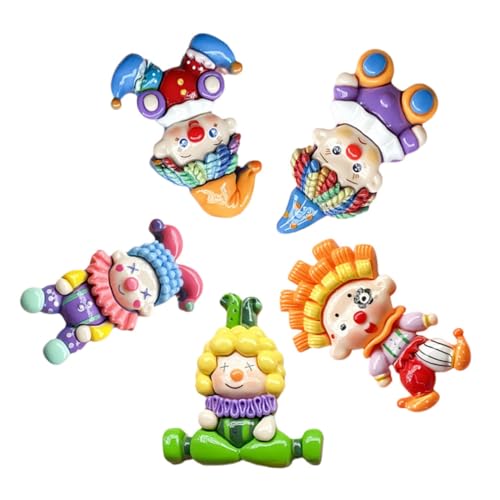 Garneck 5 Stück Clown-patch Handwerk Clownperlen Diy-cartoon-zubehör Reiz Charme Verschönerung Anhänger Mit Flachem Rücken Materialien Für Cartoon-ornamente Harz von Garneck