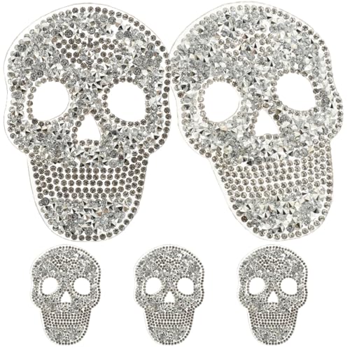 Garneck 5 Stück Glitzer Strass Patches Zum Aufbügeln – Selbstklebende Schädel Aufnäher Für DIY-Kleidung - Jeans Taschen Und Mehr – Perfekte Dekoration Für Kreative Projekte Garneck 5 Stück Glitzer Strass Patches Zum Aufbügeln – Selbstklebende Schädel Aufnäher Für DIY-Kleidung - Jeans Taschen Und Mehr – Perfekte Dekoration Für Kreative Projekte von Garneck