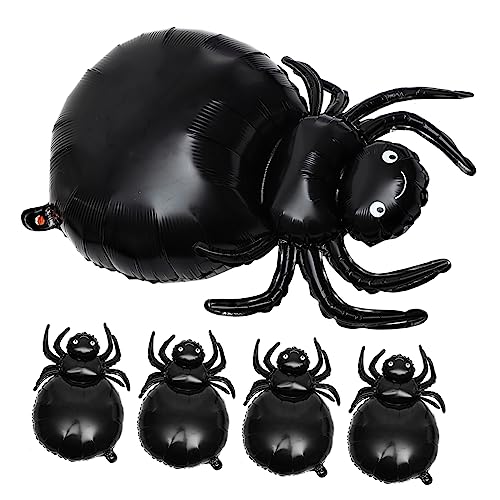 Garneck 5 Stück Halloween Luftballons Aluminiumfolie Spinnen Ballons für Halloween Deko Partydekorationen für Gruselige und Themenpartys von Garneck