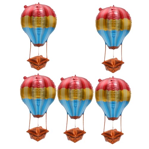 Garneck 5 Stück Heißluftballon-aluminiumfilmgas Heißluftballon Aus Aluminium Partyballons Themen -geburtstagsballons Dusche Geburtstag Luftballons Dekorationen Partyzubehör Aluminiumfolie von Garneck