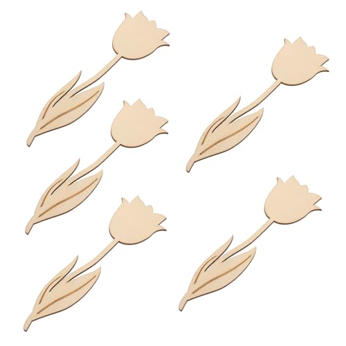 Garneck 5 Stück Holzchip Malerei DIY Graffiti Scheiben Frühling DIY Bastelarbeiten Holzblumen Ausschnitte Zum Basteln DIY Bastelarbeiten Holzscheiben Frühlingsblumen von Garneck
