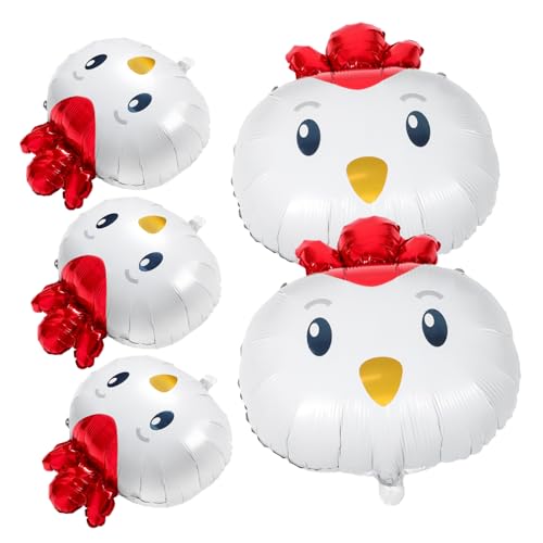 Garneck 5stücke Kleine Hühner Folienballons Aufblasbare Tierballons Für Kindergeburtstage Und Babypartys Dekoration Für Farm-mottopartys Und Hühnerfeiern von Garneck