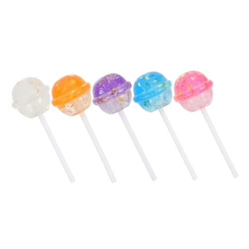 Garneck 5 Stück Mini Fake Lutscher Schmuckherstellung Simulation Von Lutscher Anhängern Mini Lolli Kette Mit Flacher Rückseite Ohrring Schlüssel Fake Süßigkeiten Harz von Garneck