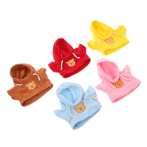 Garneck 5 Stück Teddybär-Kleidung Plüschtierkleidung Zubehör tragen ausgestopfte Bärenkleidung Plüschpuppenkleidung DIY-Spielzeugkleidung Puppen-Hoodie Stoff von Garneck