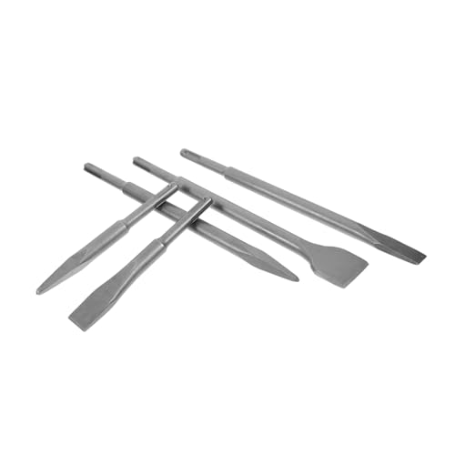 Garneck 5 Stück Teiliges Hammerbohrer Meißel Set mit Rundgriff für und Verschiedene Meißeltypen für DIY Projekte und Professionelle Anwendungen Langlebige Stahlkonstruktion von Garneck