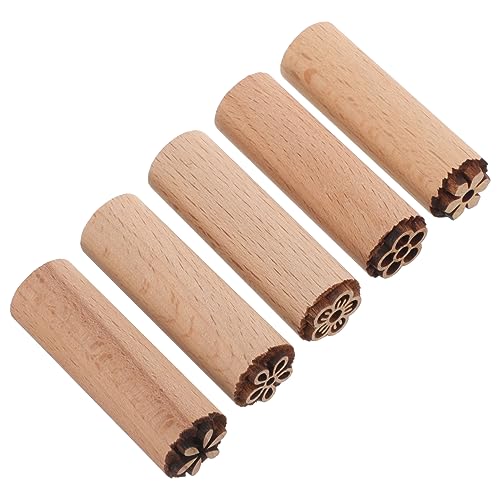 Garneck 5 Stück Teiliges Holzstempel Blumenmotive Scrapbooking Stempel Langlebig Tragbar für Planer Karten Basteln Garneck 5 Stück Teiliges Holzstempel Blumenmotive Scrapbooking Stempel Langlebig Tragbar für Planer Karten Basteln von Garneck