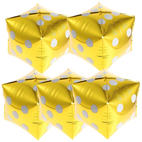 Garneck 5 Stück Würfelballons aus Aluminiumfolie Themen Partydekoration für Geburtstagsfeiern und Zusammenkünfte Leicht Aufzuhängen Hochwertiges Material Kreative Würfeldesigns für von Garneck