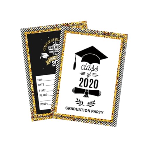 Garneck 50 Stück Abschlusseinladungskarte Party-gruß Party Lädt Ein Led Ankündigungskarten Absolventeneinladungen 2020 Rosa Abschlussfeier Einladen Abschlussklasse 2020 Abschlusskarte Ihr von Garneck