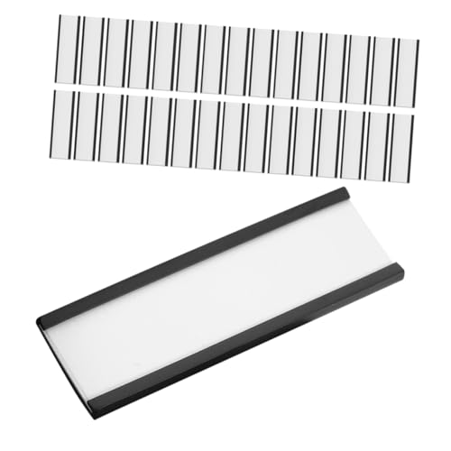 Garneck 50 Stück C-kanal-magnetetikettenhalter Mit Papiereinlagen Und Durchsichtigen Kunststoffschutzfolien, Magnetische Datenkartenhalter, Aktenschranketiketten von Garneck