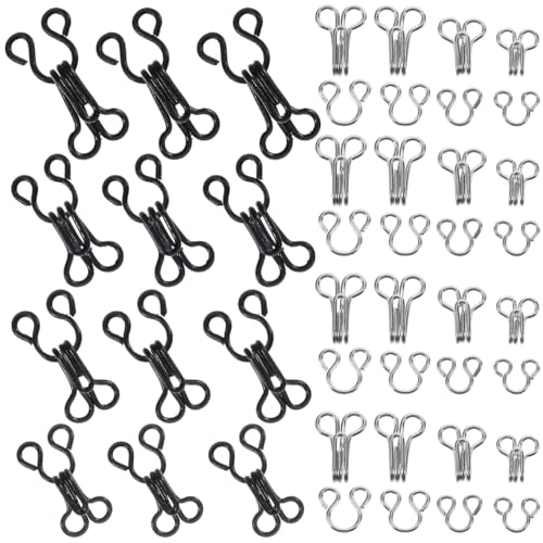 Garneck 50 Stück Haken Und Ösen Zum Annähen Für BHs - Kleidung Und Jacken - Hochwertige Verschlusshaken in Silber Und Schwarz Für Vielseitige Nähprojekte Garneck 50 Stück Haken Und Ösen Zum Annähen Für BHs - Kleidung Und Jacken - Hochwertige Verschlusshaken in Silber Und Schwarz Für Vielseitige Nähprojekte von Garneck