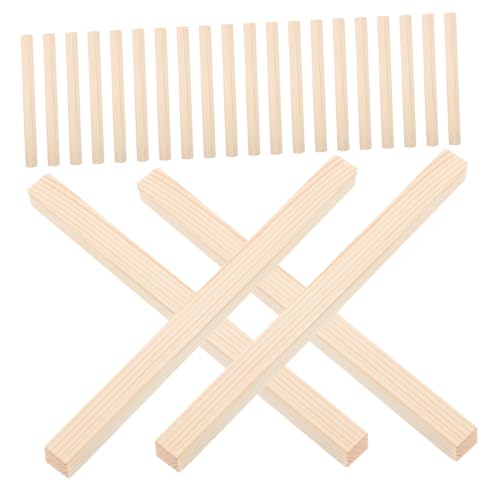 Garneck 50 Stück Massivholzleisten quadratische Stäbchen Holz zum Basteln kleine Bastelstäbchen Stöcke handgefertigte Holzstäbchen Bambusstock Puppenhaus-Bastelbedarf hölzern Khaki von Garneck