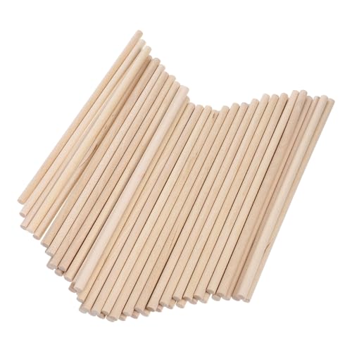 Garneck 50 Stück Natürliche Holzstäbe für DIY Projekte Unbehandelte Holzstäbchen zum Basteln Geeignet für Kreative Spielideen Sicher für Vielseitig Einsetzbar von Garneck