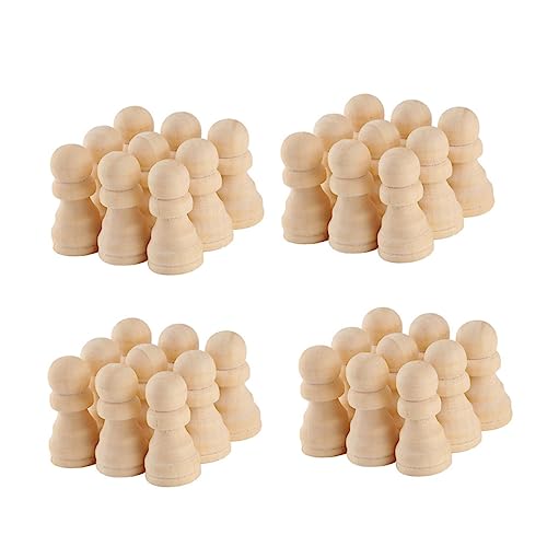 Garneck 50 Stück Unbemalte Holz Schachfiguren für DIY Kreatives Malen und Basteln für Kunstprojekte Schachspiel Zubehör für Kreative Gestaltung von Garneck