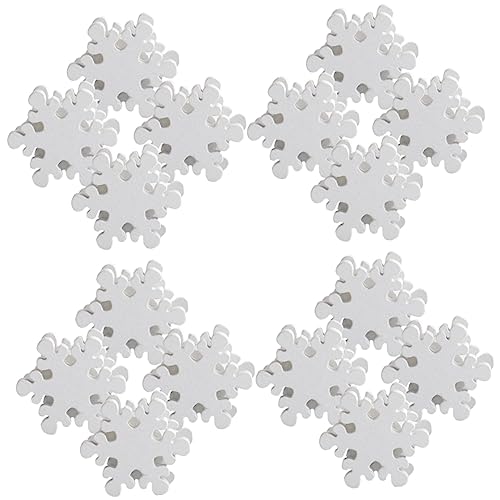 Garneck 50 Stück Weihnachts Schneeflocken Holzperlen Diy Bastelset für Schmuckherstellung Lose Perlen für Armbänder und Kreative Handarbeiten von Garneck