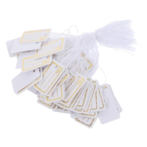 Garneck 500 Stück Handschriftliche Papieranhänger mit Schnur Weinjahres etiketten Praktische Preisanhänger Hochwertige Papierlabels für Geschenke Schmuck und Flaschen Einfach zu von Garneck