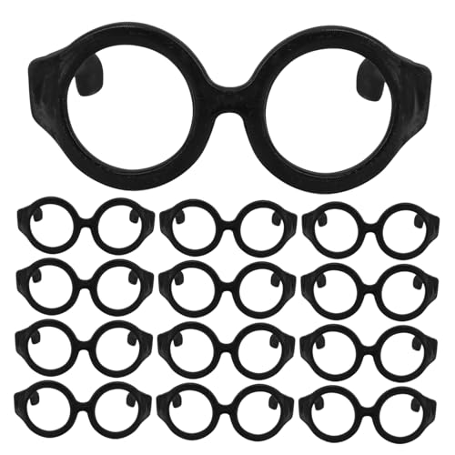 Garneck 50Stücke Puppenbrillen Runde Kunststoffbrillen für Puppen DIY Puppenzubehör Brillen für Puppenhaus für Puppenliebhaber von Garneck