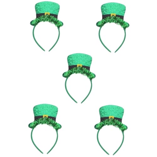 Garneck 5st Irish Day Stirnbänder Satinhaube Stirnband Partyzubehör Kopfbedeckung Für St. Patricks Day St. Patrick's Day Haarreifen Zylinder Fräulein Bilden Filzstoff von Garneck