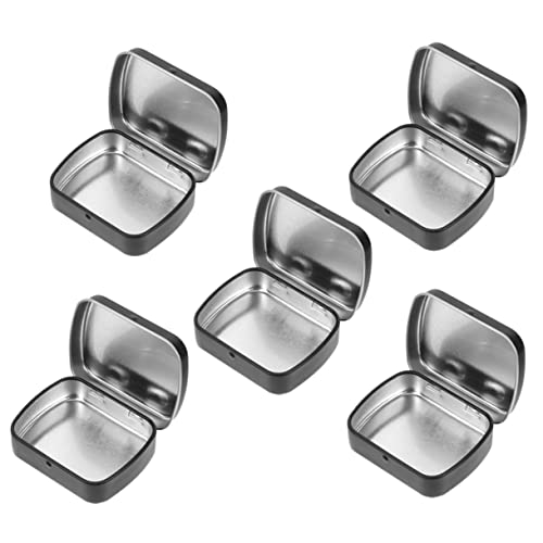 Garneck 5Stücke Teiliges Mini Aufbewahrungsbox aus Eisen Rechteckige Flip-top Dosen mit Deckel für Süßigkeiten Usb-sticks und Kleine Gegenstände Robuste und Leichte Organizer-lösung von Garneck