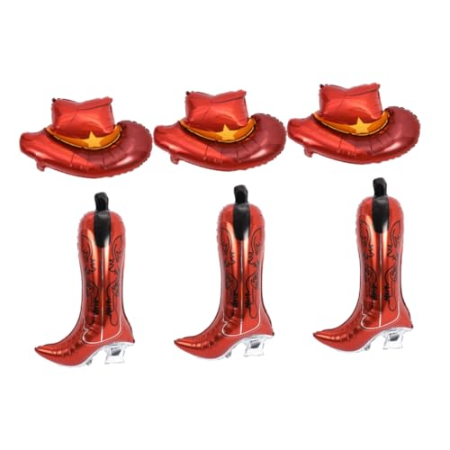 Garneck 6 Luftballons Mit Western-motiven: Folien-partyballons in Cowboyhut- Und Stiefelform – Für Geburtstags- Und Partydekorationen Mit Cowgirl-motiven Garneck 6 Luftballons Mit Western-motiven: Folien-partyballons in Cowboyhut- Und Stiefelform – Für Geburtstags- Und Partydekorationen Mit Cowgirl-motiven von Garneck