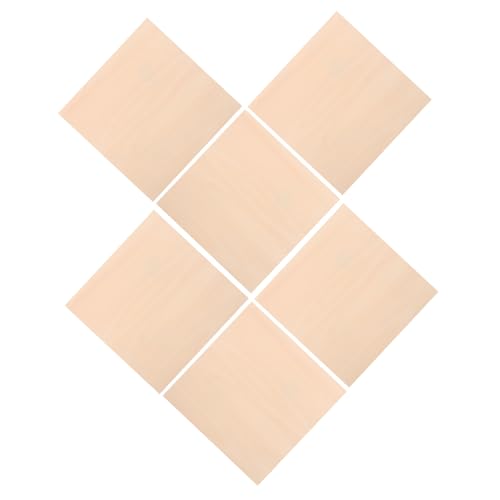 Garneck 6 Stück Basswood -sperrholz Leeres Holzschild Holzplatten Wandbretter Aus Holz Unbemalter Holzausschnitt Unfertige Holzquadrate Holzbretter Für Regale Holzblöcke Hölzern Beige von Garneck