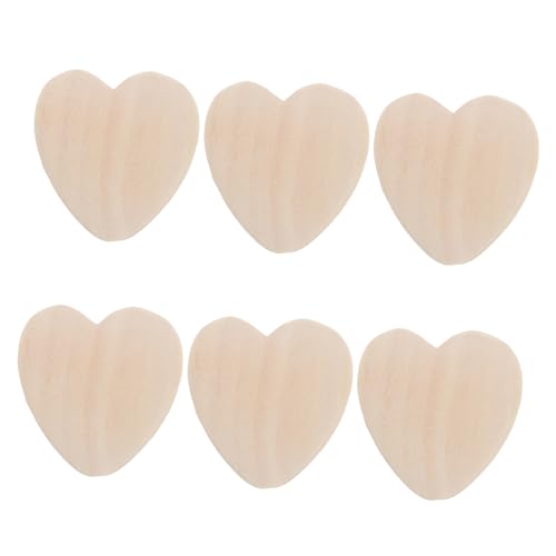Garneck 6 Stück Liebesperlen Aus Holz Herzperlen Aus Holz Bauernhaus-holz-bastelperlen Umweltfreundliche Perlen Schmuck Handwerk Perlen Leere Bastelperlen Herz Aus Holzperlen Hölzern Beige von Garneck