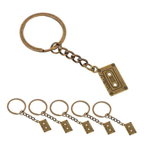Garneck 6 Stück Retro Kassetten Schlüsselanhänger aus Robustem Legierungsmetall Jahre Musikdesign Punkstil Anhänger für Taschen Rucksäcke und Musikpartys von Garneck