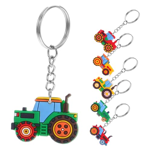 Garneck 6 Stück Schlüsselanhänger Mit Landwirtschaftlichem Auto Schlüsselanhänger Mit Baustelle Schlüsselanhänger Mit Bauernhofspielzeug Geschenktüte Miniatur Traktor von Garneck