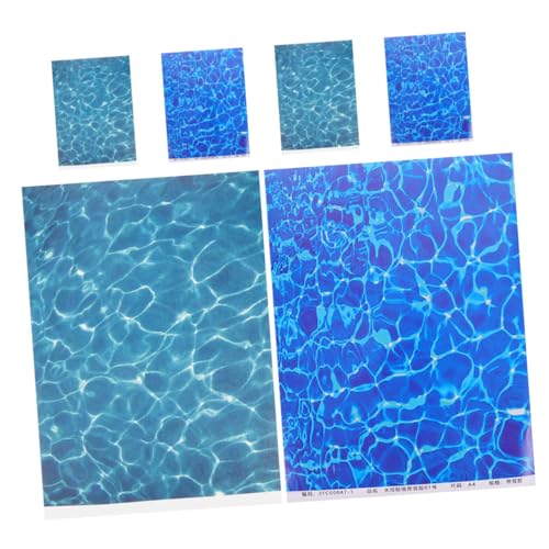 Garneck 6 Stück Simuliertes Wassertexturpapier Künstliches Wasser Landschaftsdekor Flussszene Bach Miniatur Fluss Sandtisch Künstliches Wasser Sandtisch Künstliches Wasser von Garneck