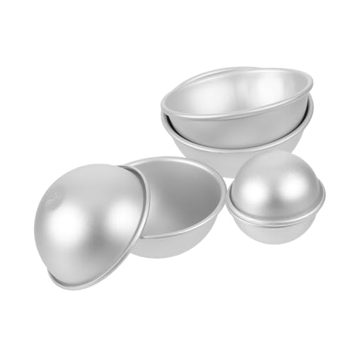 Garneck 6 Stück Teiliges Aluminium halbkugel backform Antihaftbeschichtet Vielseitig für Halbrunde Kuchen DIY Badesalzkugeln Seifen Kerzenherstellung Pflegeleicht und Langlebig von Garneck