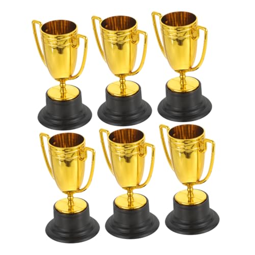 Garneck 6 Stück Trophäenspielzeug Trophäenrequisiten trophäen für vergeben Pokale Mini-Trophäen-Kuchenaufsatz winzige Trophäen Golf-Trophäe Plastik Golden Wiederverwendbar von Garneck