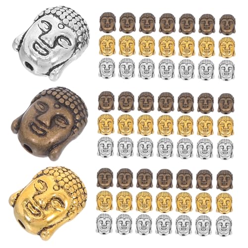 Garneck 60 Stück Buddha-perlen Metall: Vintage-buddha-kopf-perlen Mit Großen Löchern Für Diy-armbänder, Schlüsselanhänger Und Schmuckherstellungszubehör Garneck 60 Stück Buddha-perlen Metall: Vintage-buddha-kopf-perlen Mit Großen Löchern Für Diy-armbänder, Schlüsselanhänger Und Schmuckherstellungszubehör von Garneck