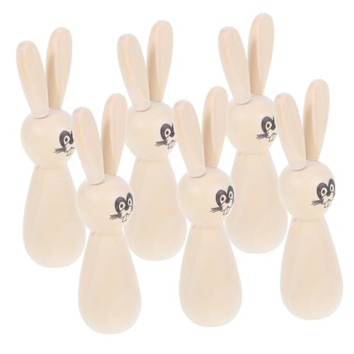 Garneck 6pcs DIY Unvollendetes Holz Kaninchen -peg -puppen Für Osterhandwerk Natürliche Blanko -tierfiguren Für Heim- Und Partydekorationen Garneck 6pcs DIY Unvollendetes Holz Kaninchen -peg -puppen Für Osterhandwerk Natürliche Blanko -tierfiguren Für Heim- Und Partydekorationen von Garneck