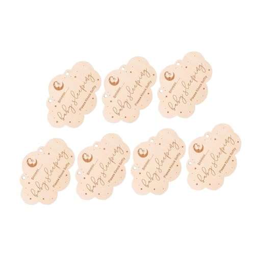 Garneck 7 Stück Türliste Türschilder für Zuhause Schlafzeichen Türhänger-Tags Türschilder für Schlafzimmer Pssst schläft Zeichen Schlafzimmer Türschilder Babyzeichen hölzern Beige von Garneck
