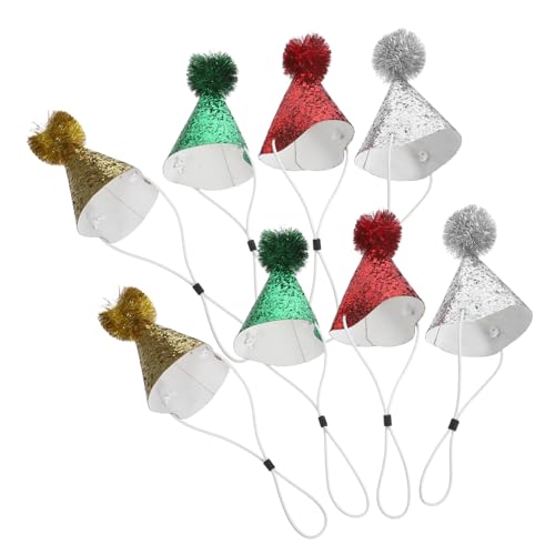 Garneck 8 Partyhüte: Mit Glitzer Und Pompons. Geburtstagsparty-dekorationen Für Kinder Und Erwachsene. Lustige Kegelhüte Für Festivalfeiern. von Garneck