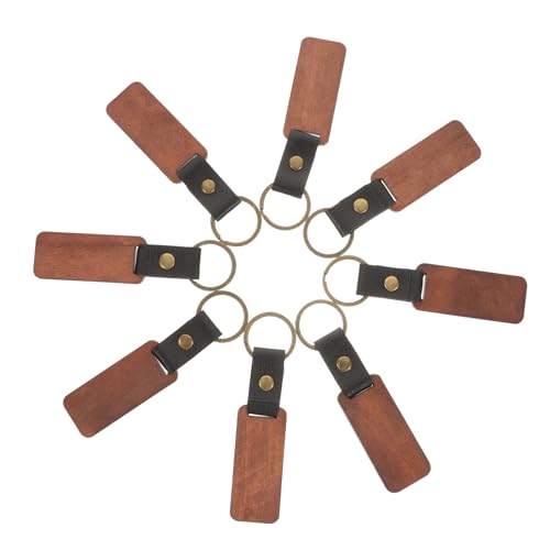 Garneck 8 Stück Holz Schlüsselanhänger Rohlinge Personalisierbare DIY Schlüsselringe Holz für Gravuren Bastelprojekte und Kreative von Garneck