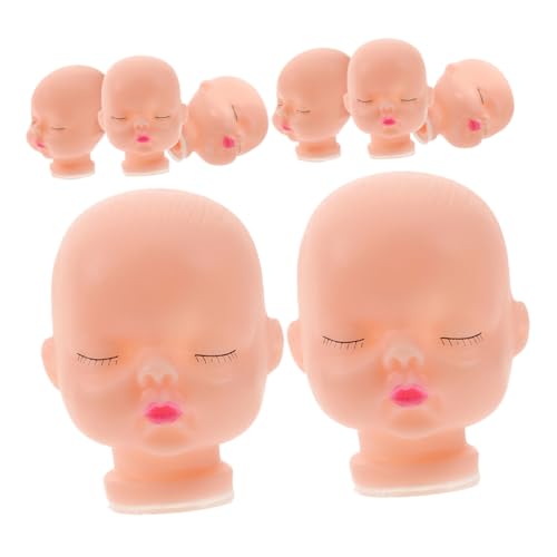 Garneck 8 Stück Puppenkopfschlüsselkette Puppenköpfe Basteln Puppenköpfe Selber Machen Mini-Puppe Stricken DIY Plüsch-schlüsselanhänger Wiederbemalbare Puppenköpfe DIY Babyplüsch Vinyl von Garneck