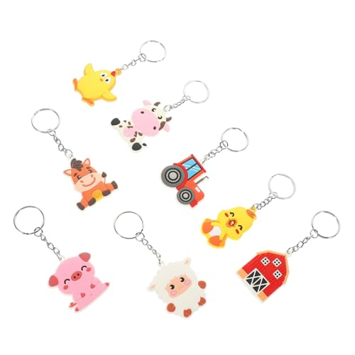 Garneck 8 Stück Schlüsselanhänger Cartoon -Schlüsselbund Küken Schlüssel hängende Anhänger Die Kuh Cartoon-Tier-Anhänger Rucksack-Hängedekoration Tasche Tieranhänger PVC Garneck 8 Stück Schlüsselanhänger Cartoon -Schlüsselbund Küken Schlüssel hängende Anhänger Die Kuh Cartoon-Tier-Anhänger Rucksack-Hängedekoration Tasche Tieranhänger PVC von Garneck