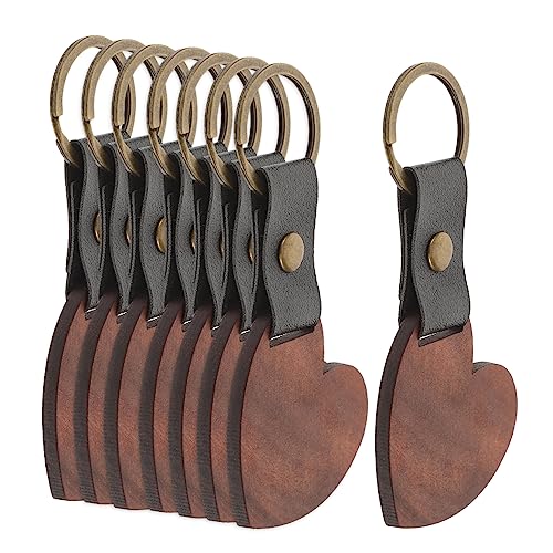 Garneck 8 Stück Teiliges Gravierbare Holz Schlüsselanhänger DIY Dekorationszubehör Hochwertigem Holz für Persönliche Gestaltung und Bastelprojekte von Garneck